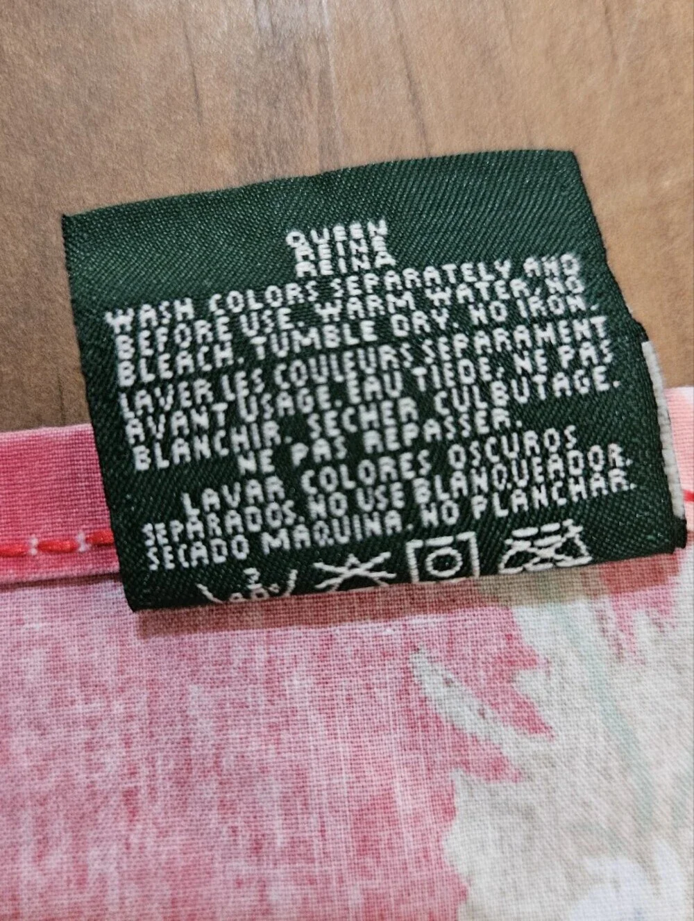 Ralph Lauren Beach House Fuchsia QUEEN Ruffled Flat Sheet-100% Cotton USA 1990's